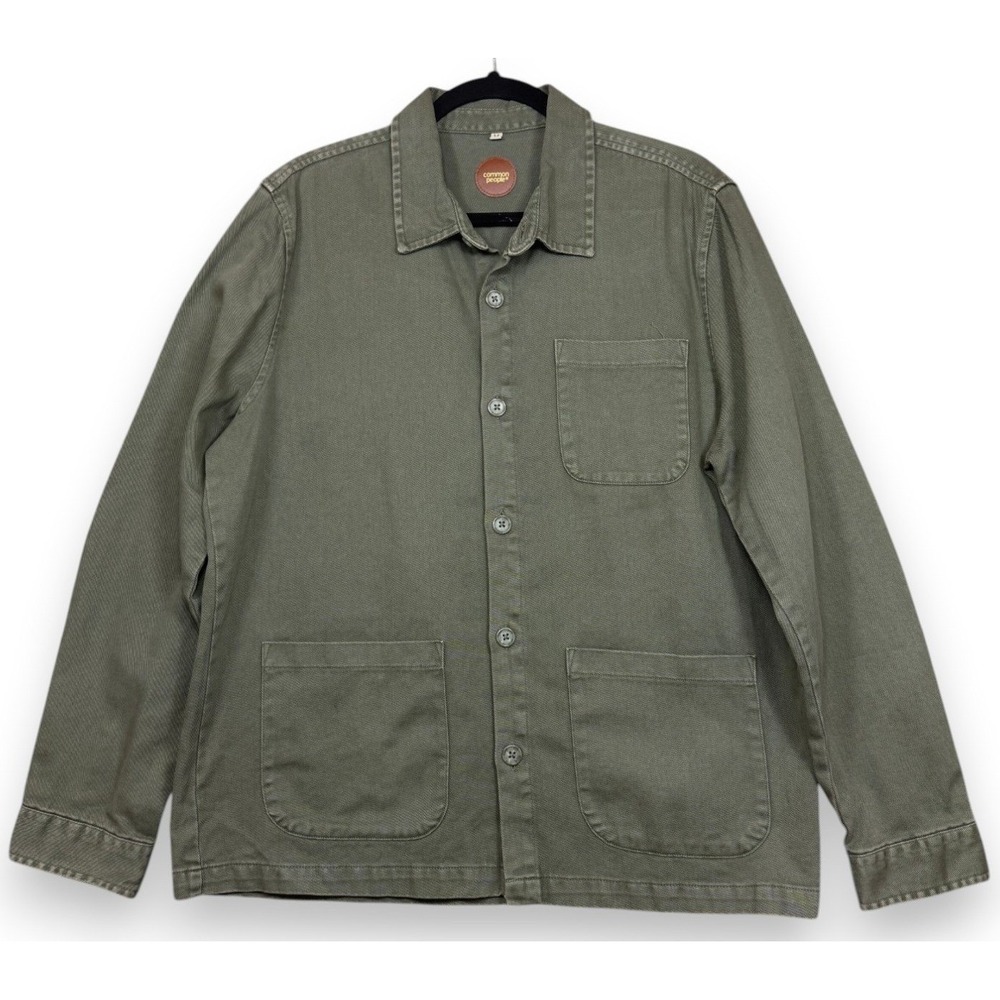 Common People Chore Jacket Mens Medium Olive Green Cotton Twill Utility Workwear